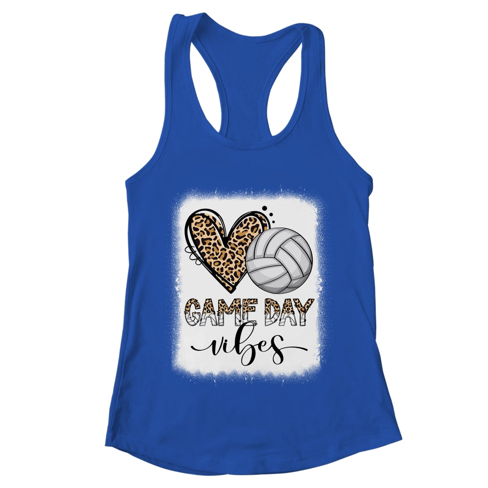 Bleached Volleyball Game Day Vibes Volleyball Mom Leopard Shirt & Tank Top | teecentury