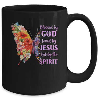 Blessed By God Loved By Jesus Butterfly Christian Women Girl Mug | teecentury