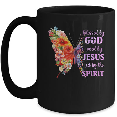 Blessed By God Loved By Jesus Butterfly Christian Women Girl Mug | teecentury