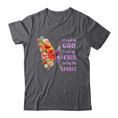 Blessed By God Loved By Jesus Butterfly Christian Women Girl Shirt & Tank Top | teecentury