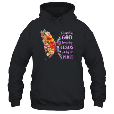 Blessed By God Loved By Jesus Butterfly Christian Women Girl Shirt & Tank Top | teecentury