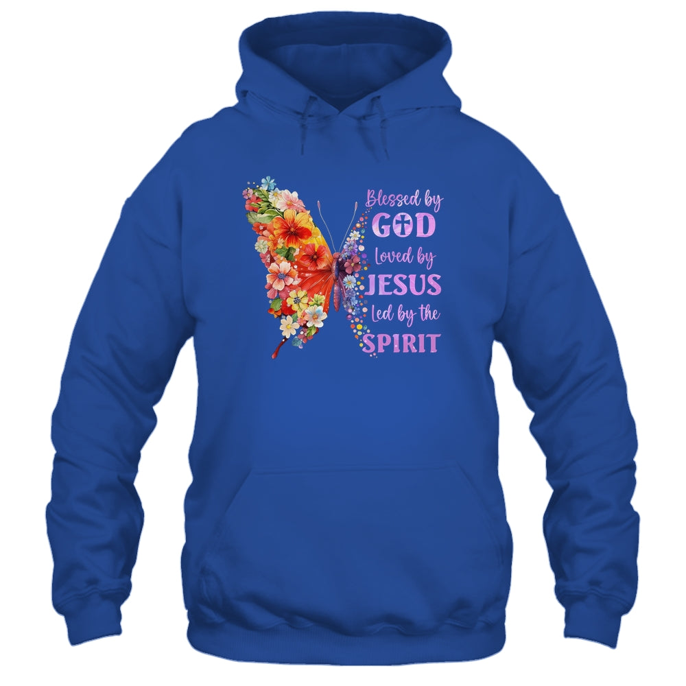 Blessed By God Loved By Jesus Butterfly Christian Women Girl Shirt & Tank Top | teecentury