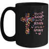 Blessed By God Loved By Jesus Butterfly Cross Christian Mug | teecentury