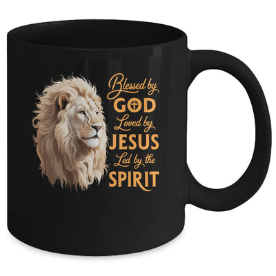 Blessed By God Loved By Jesus Christian Lion For Men Women Mug | teecentury