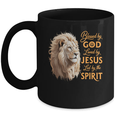 Blessed By God Loved By Jesus Christian Lion For Men Women Mug | teecentury