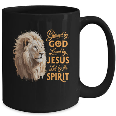 Blessed By God Loved By Jesus Christian Lion For Men Women Mug | teecentury