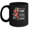 Blessed By God Loved By Jesus Christmas Poinsettia Flower Mug | teecentury