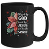 Blessed By God Loved By Jesus Christmas Poinsettia Flower Mug | teecentury