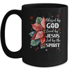 Blessed By God Loved By Jesus Christmas Poinsettia Flower Mug | teecentury
