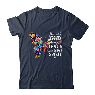 Blessed By God Loved By Jesus Floral Butterfly Christian Shirt & Tank Top | teecentury
