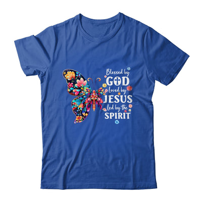 Blessed By God Loved By Jesus Floral Butterfly Christian Shirt & Tank Top | teecentury