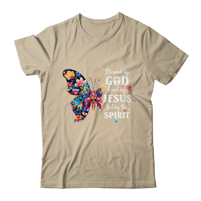 Blessed By God Loved By Jesus Floral Butterfly Christian Shirt & Tank Top | teecentury