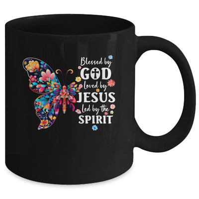 Blessed By God Loved By Jesus Floral Butterfly Christian Mug | teecentury