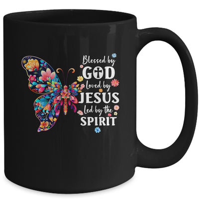 Blessed By God Loved By Jesus Floral Butterfly Christian Mug | teecentury