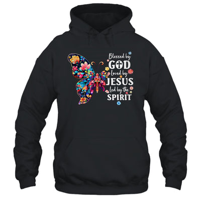 Blessed By God Loved By Jesus Floral Butterfly Christian Shirt & Tank Top | teecentury