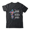 Blessed By God Loved By Jesus Floral Cross Christian Shirt & Tank Top | teecentury