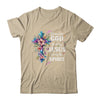 Blessed By God Loved By Jesus Floral Cross Christian Shirt & Tank Top | teecentury