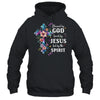 Blessed By God Loved By Jesus Floral Cross Christian Shirt & Tank Top | teecentury