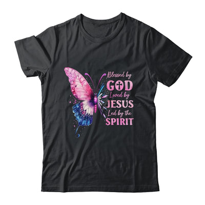 Blessed By God Loved By Jesus Pink Butterfly Christian Shirt & Hoodie | teecentury