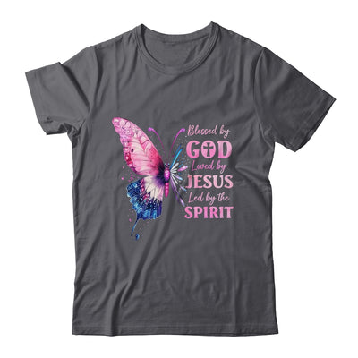 Blessed By God Loved By Jesus Pink Butterfly Christian Shirt & Hoodie | teecentury