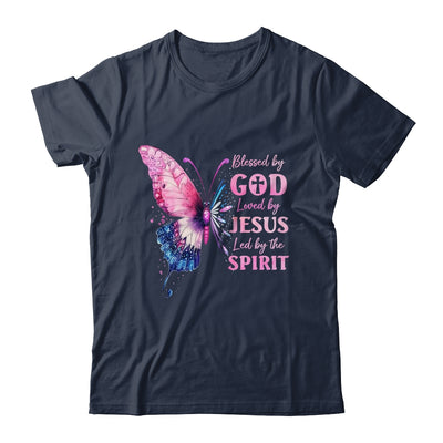 Blessed By God Loved By Jesus Pink Butterfly Christian Shirt & Hoodie | teecentury