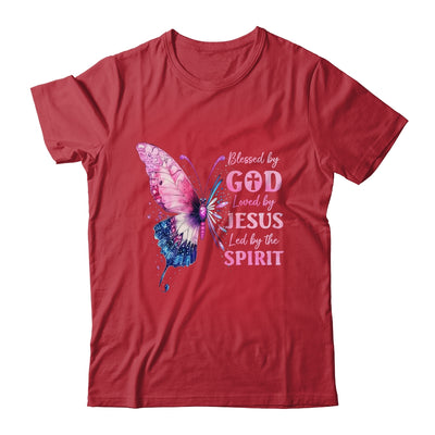 Blessed By God Loved By Jesus Pink Butterfly Christian Shirt & Hoodie | teecentury