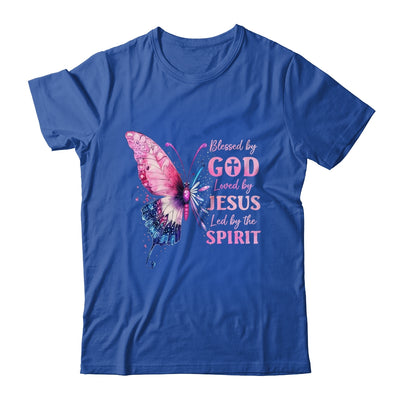 Blessed By God Loved By Jesus Pink Butterfly Christian Shirt & Hoodie | teecentury