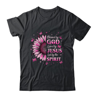 Blessed By God Loved By Jesus Pink Sunflower Christian Shirt & Tank Top | teecentury