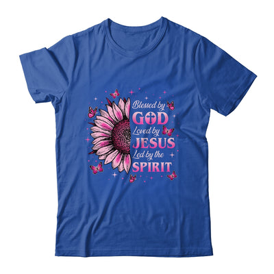 Blessed By God Loved By Jesus Pink Sunflower Christian Shirt & Tank Top | teecentury