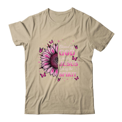 Blessed By God Loved By Jesus Pink Sunflower Christian Shirt & Tank Top | teecentury