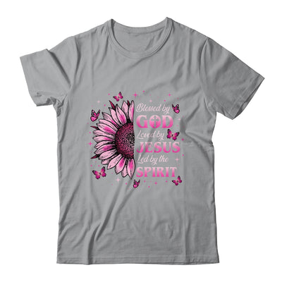 Blessed By God Loved By Jesus Pink Sunflower Christian Shirt & Tank Top | teecentury