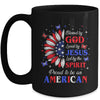 Blessed By God Loved By Jesus Proud American Sunflower Mug | teecentury