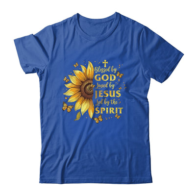 Blessed By God Loved By Jesus Sunflower Christian Shirt & Tank Top | teecentury