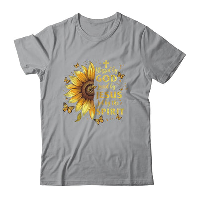 Blessed By God Loved By Jesus Sunflower Christian Shirt & Tank Top | teecentury