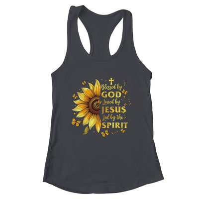Blessed By God Loved By Jesus Sunflower Christian Shirt & Tank Top | teecentury
