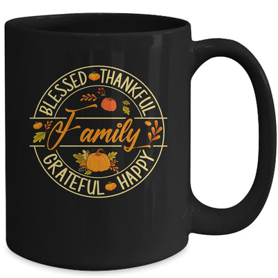 Blessed Thankful Family Thanksgiving Grateful Men Women Kids Mug | teecentury