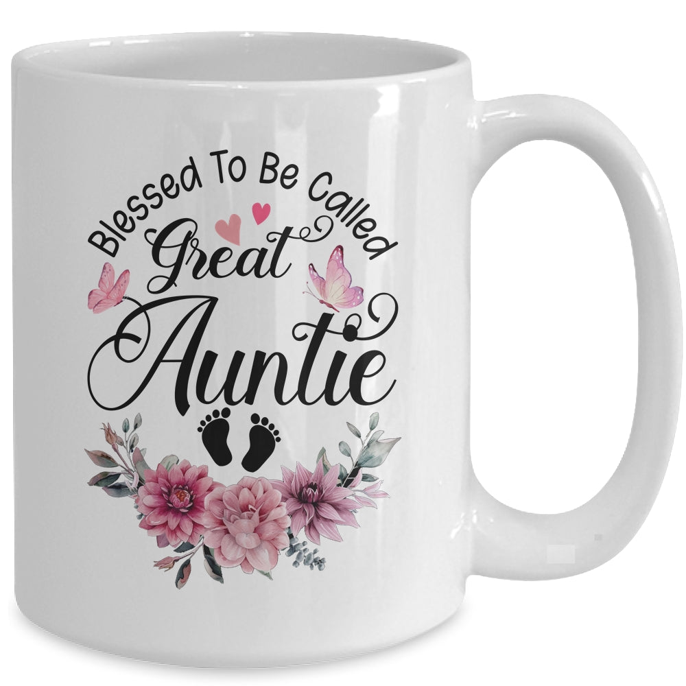 Blessed To Be Called Auntie Floral Auntie Mothers Day Mug | teecentury