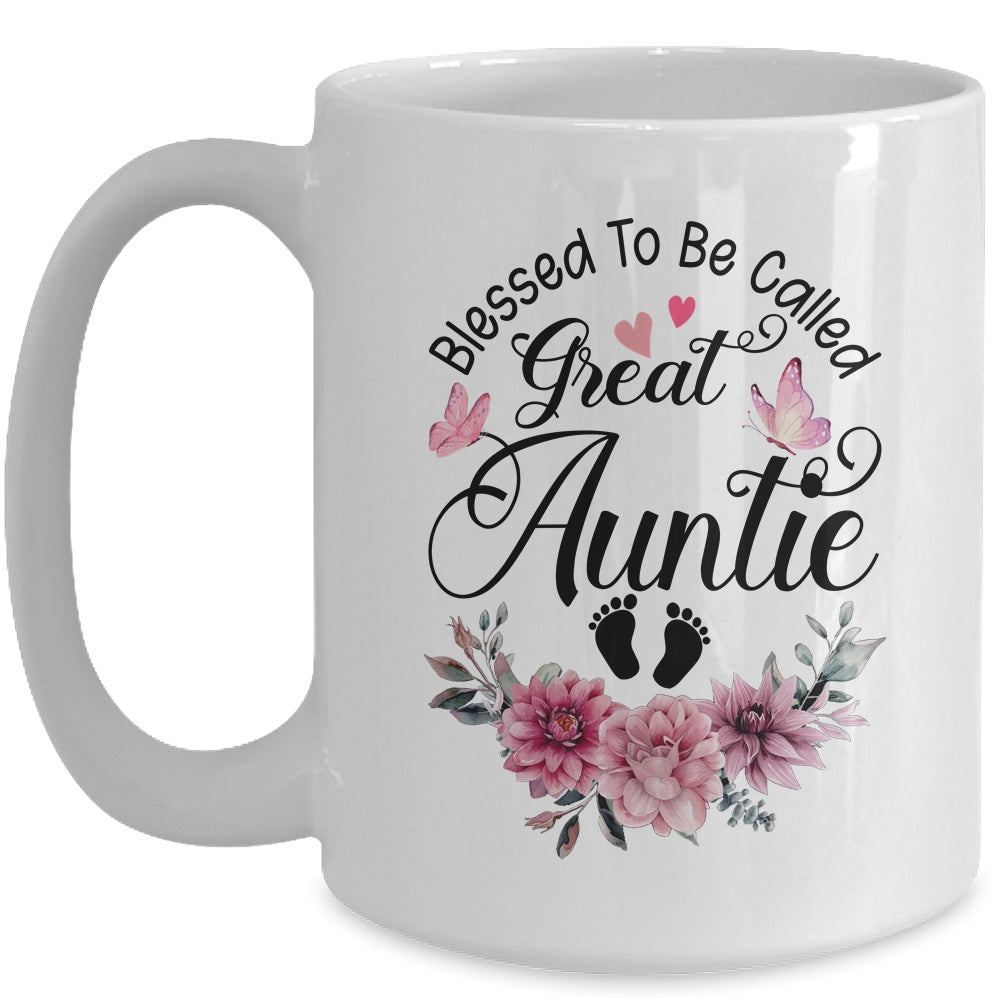 Blessed To Be Called Auntie Floral Auntie Mothers Day Mug | teecentury