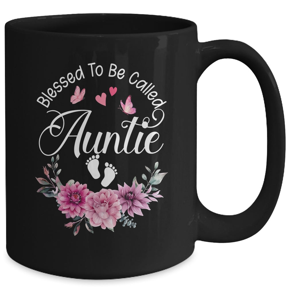 Blessed To Be Called Auntie Women Floral Decor Auntie Mug | teecentury