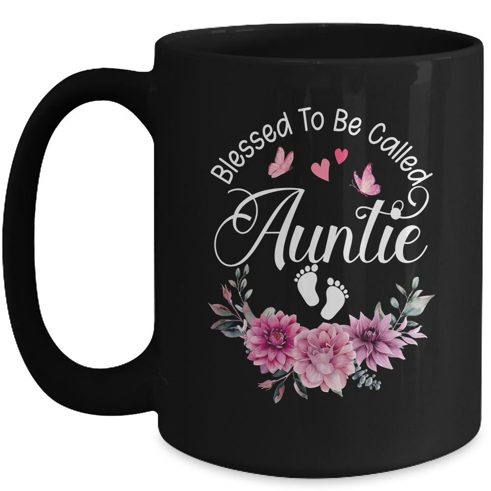 Blessed To Be Called Auntie Women Floral Decor Auntie Mug | teecentury