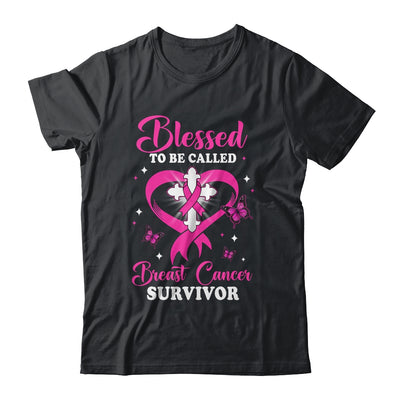 Blessed To Be Called Breast Cancer Survivor Butterfly Pink Shirt & Hoodie | teecentury