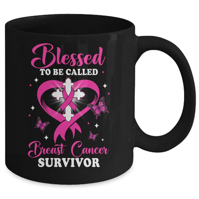 Blessed To Be Called Breast Cancer Survivor Butterfly Pink Mug | teecentury