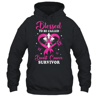 Blessed To Be Called Breast Cancer Survivor Butterfly Pink Shirt & Hoodie | teecentury