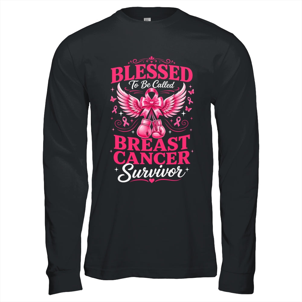 Blessed To Be Called Breast Cancer Survivor Pink Ribbon Shirt & Hoodie | teecentury