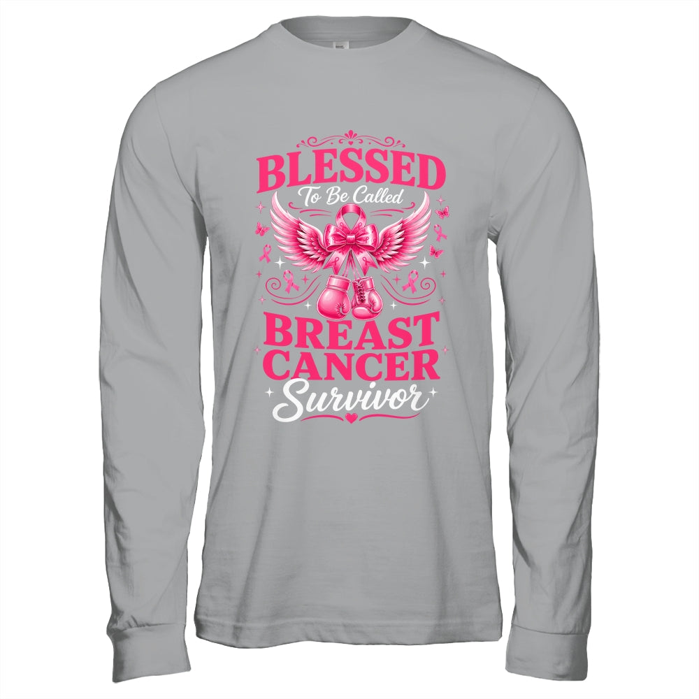 Blessed To Be Called Breast Cancer Survivor Pink Ribbon Shirt & Hoodie | teecentury