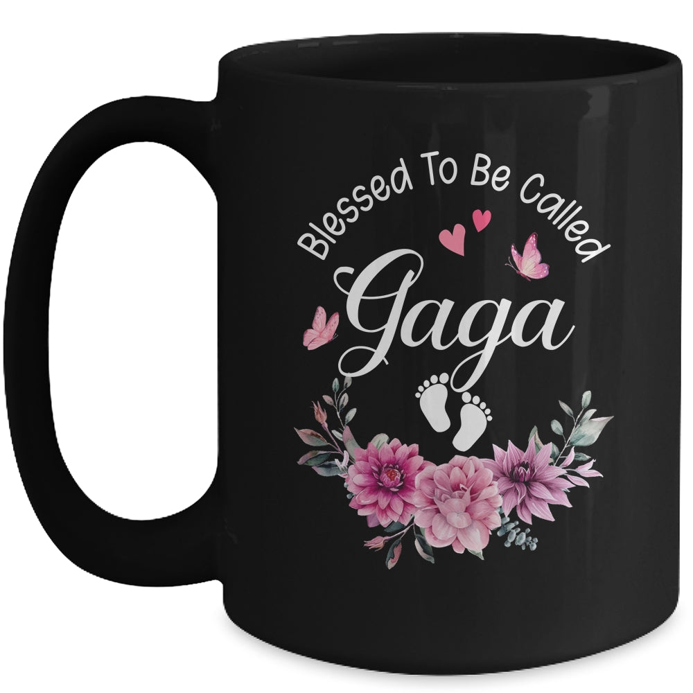 Blessed To Be Called Gaga Women Floral Decor Gaga Mug | teecentury