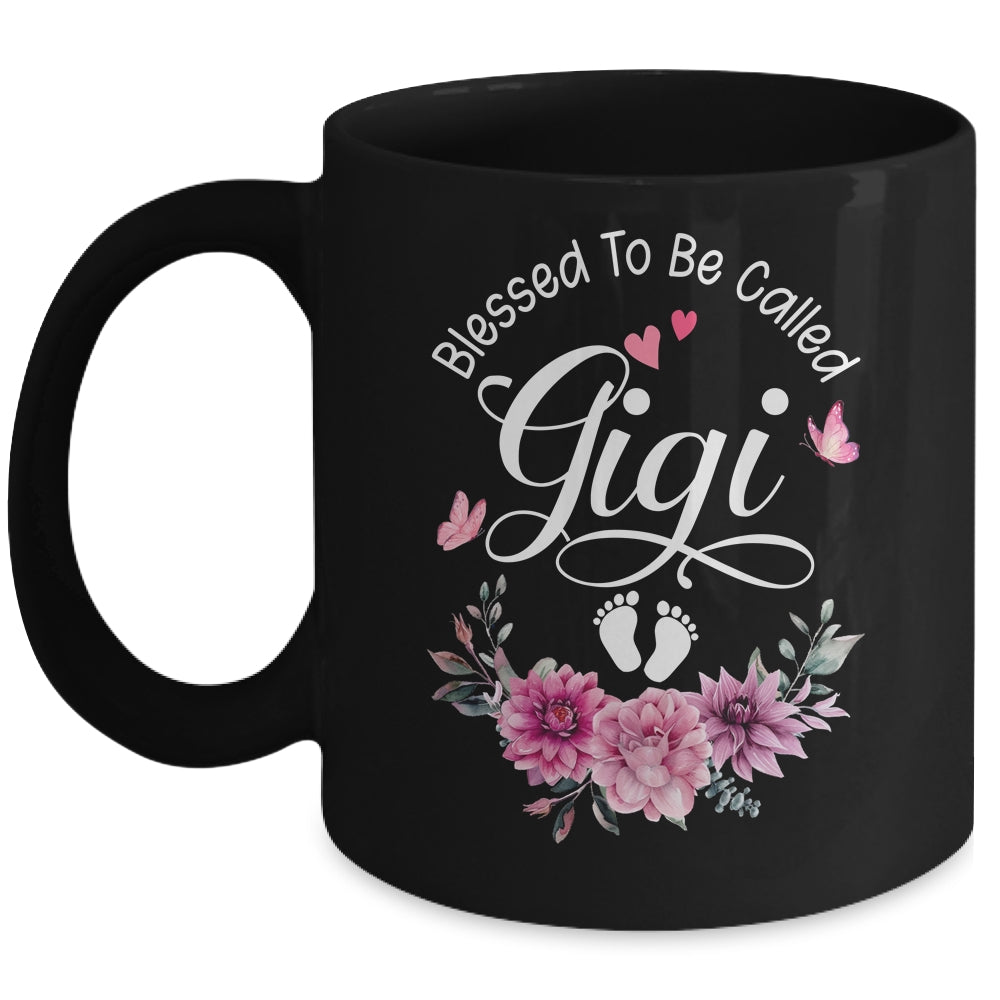 Blessed To Be Called Gigi Women Floral Decor Gigi Mug | teecentury