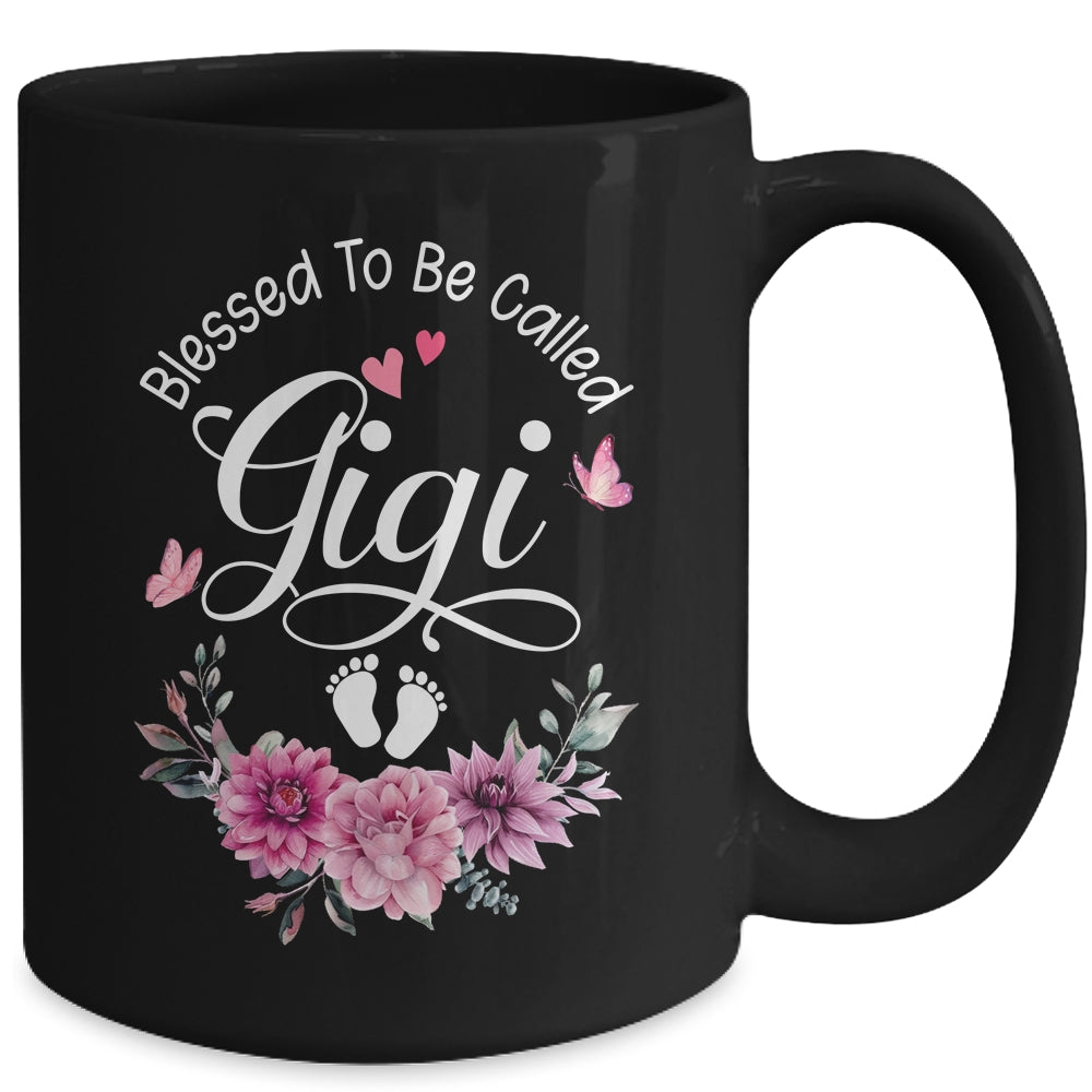 Blessed To Be Called Gigi Women Floral Decor Gigi Mug | teecentury