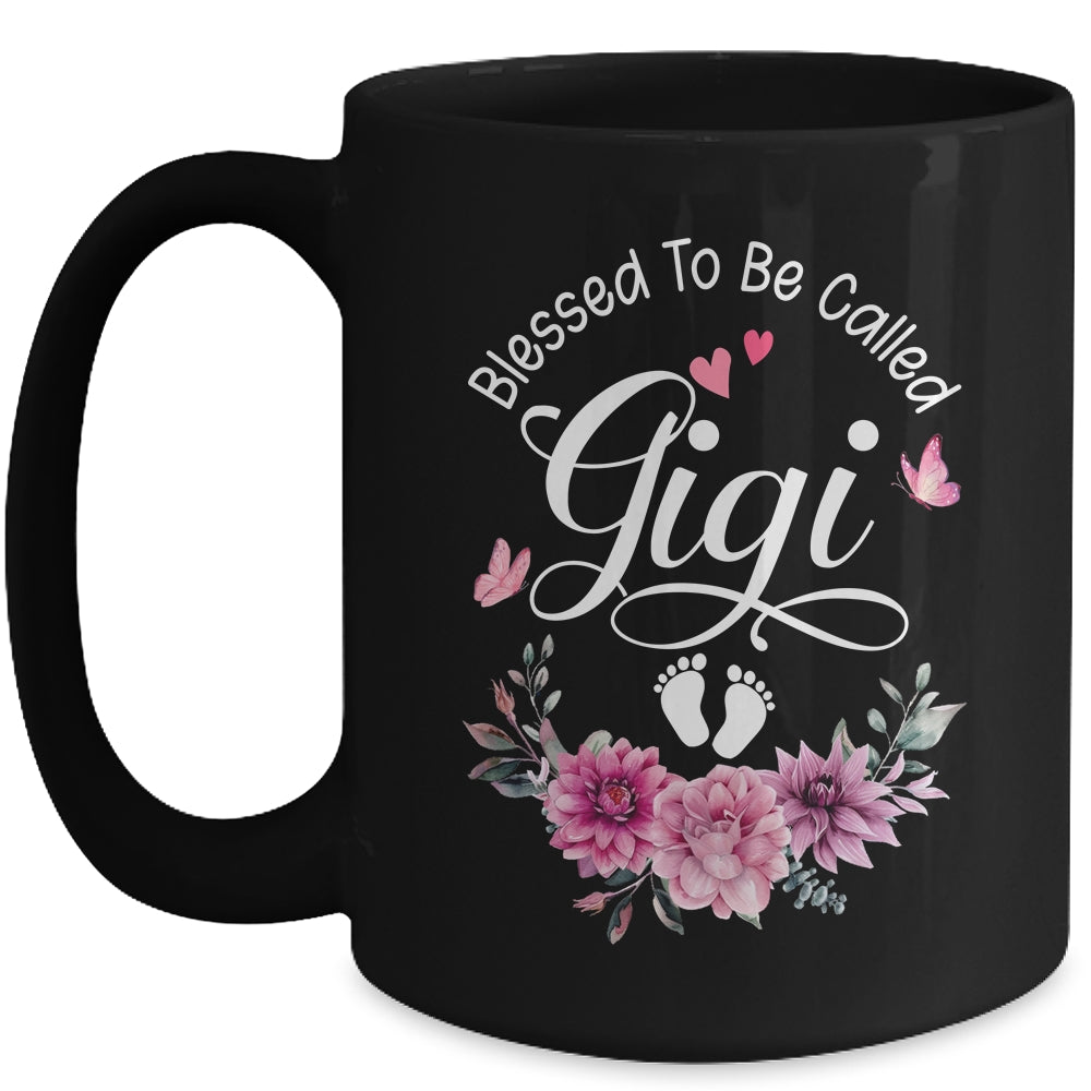 Blessed To Be Called Gigi Women Floral Decor Gigi Mug | teecentury