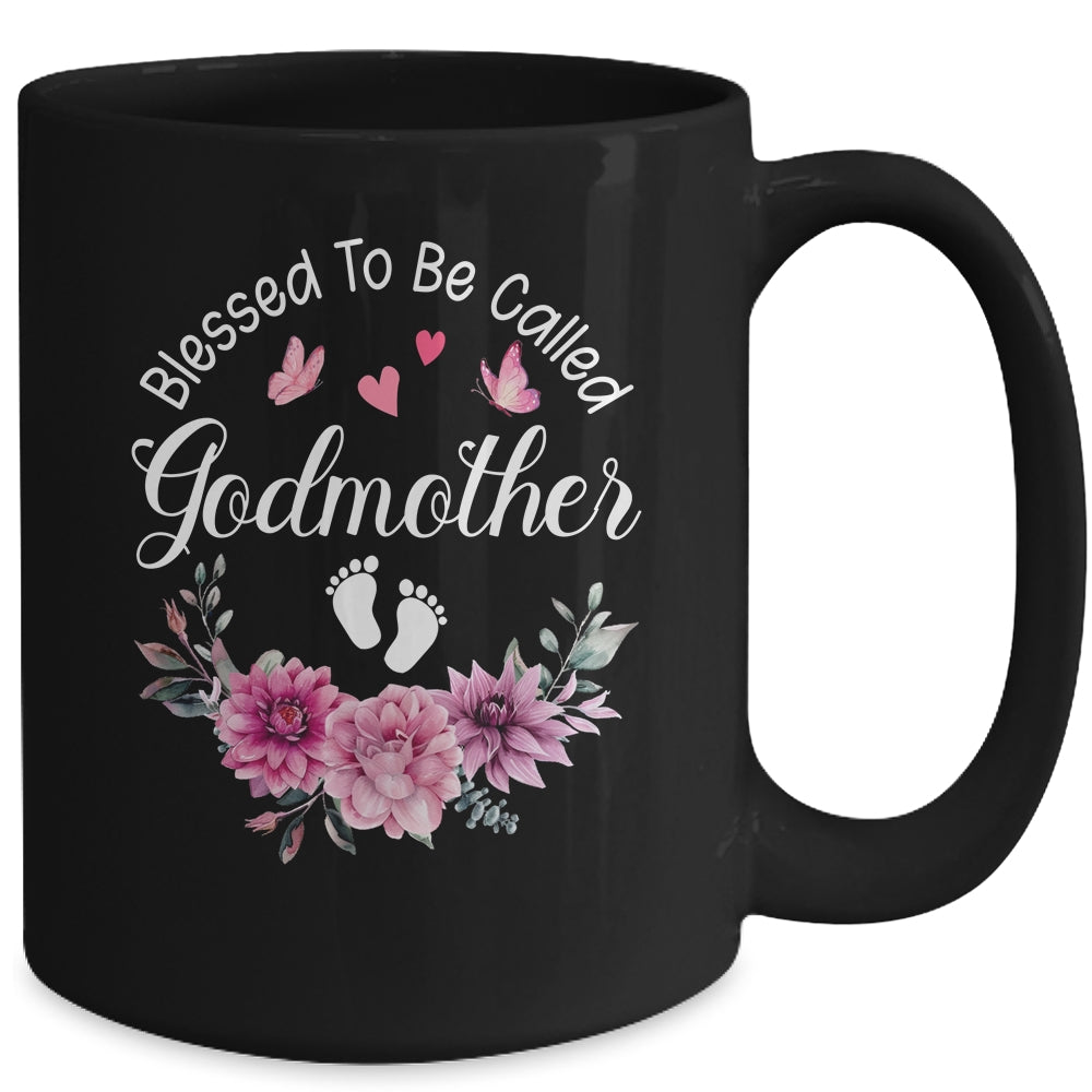 Blessed To Be Called Godmother Women Floral Decor Godmother Mug | teecentury